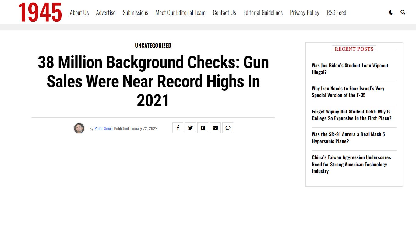 38 Million Background Checks: Gun Sales Were Near Record Highs in 2021